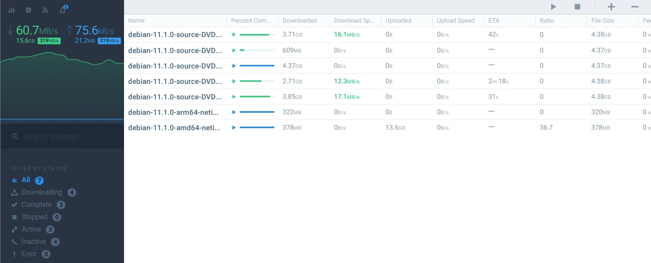 Flood — Interface de gestion de transferts